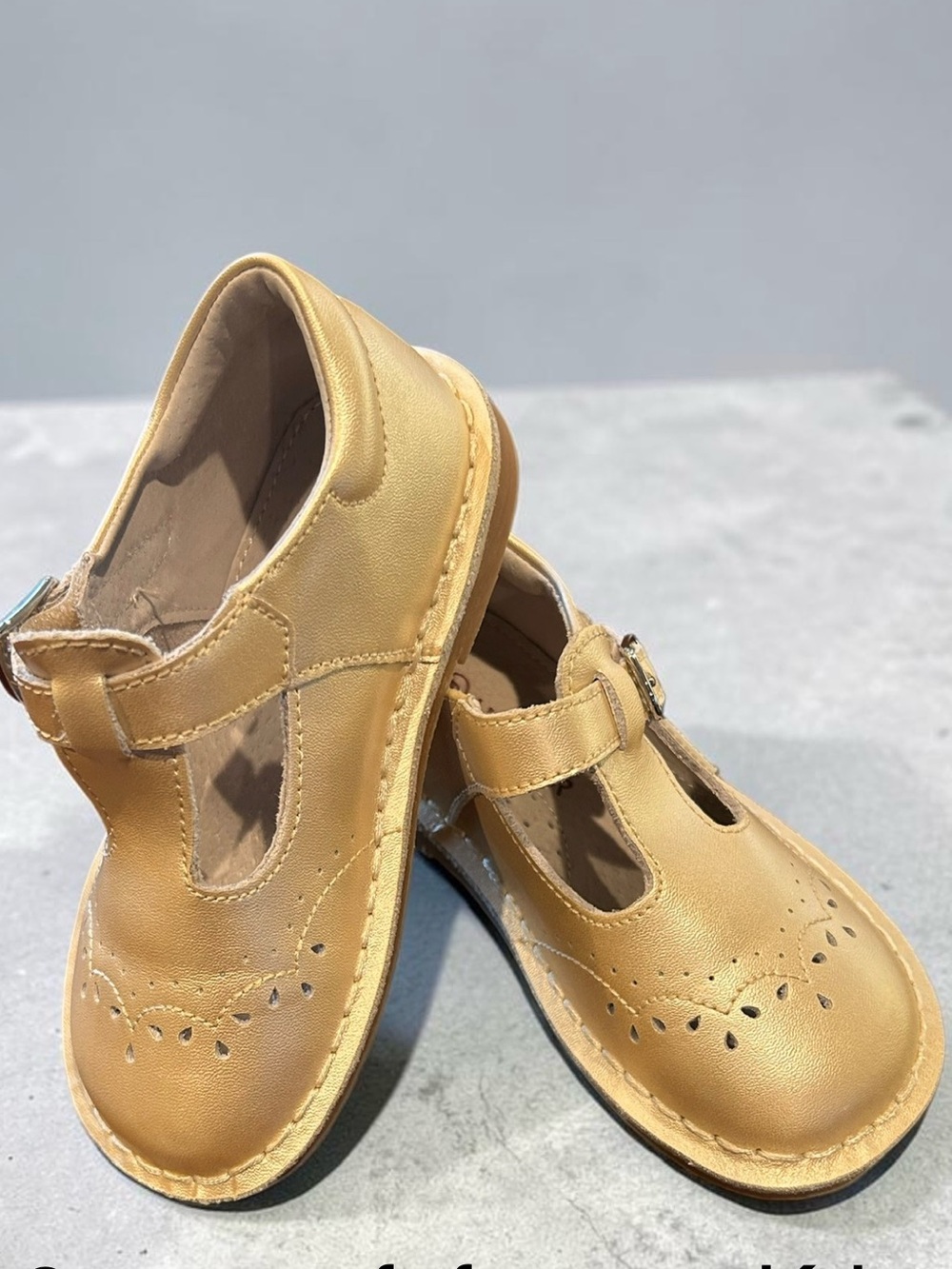 L'Amour Tan T-Strap Kids Dress Shoes